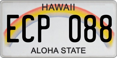 HI license plate ECP088