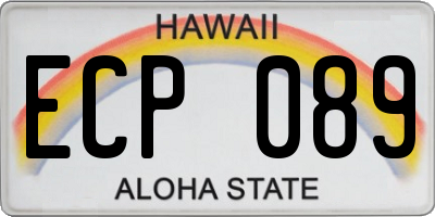 HI license plate ECP089