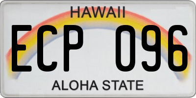 HI license plate ECP096