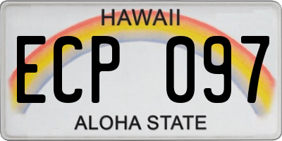 HI license plate ECP097