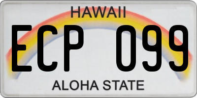HI license plate ECP099