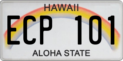 HI license plate ECP101