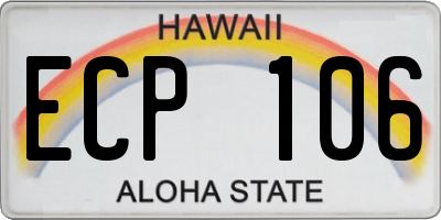 HI license plate ECP106