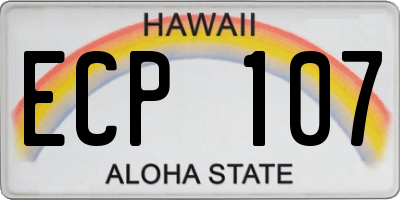 HI license plate ECP107