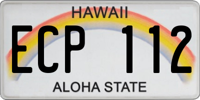 HI license plate ECP112