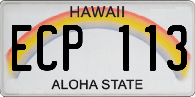 HI license plate ECP113