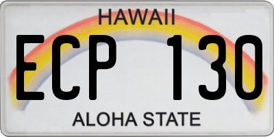 HI license plate ECP130