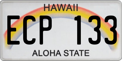 HI license plate ECP133