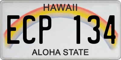 HI license plate ECP134