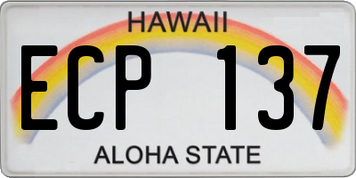 HI license plate ECP137