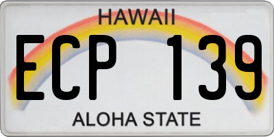 HI license plate ECP139