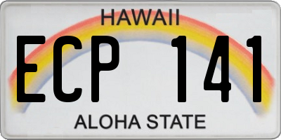 HI license plate ECP141