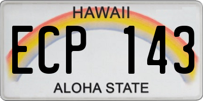 HI license plate ECP143