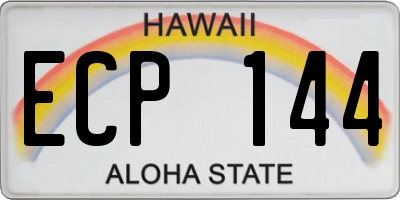 HI license plate ECP144