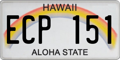 HI license plate ECP151