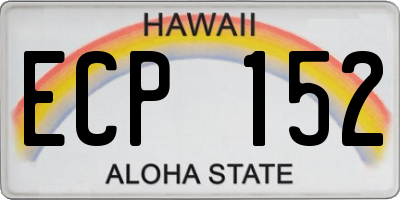 HI license plate ECP152