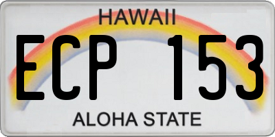 HI license plate ECP153