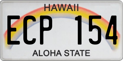 HI license plate ECP154