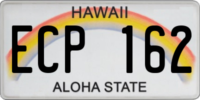 HI license plate ECP162