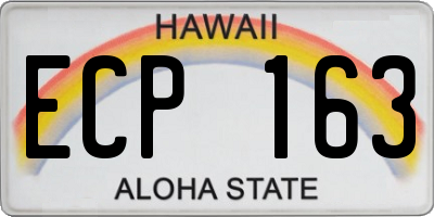 HI license plate ECP163
