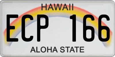 HI license plate ECP166