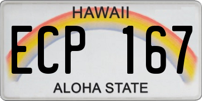 HI license plate ECP167