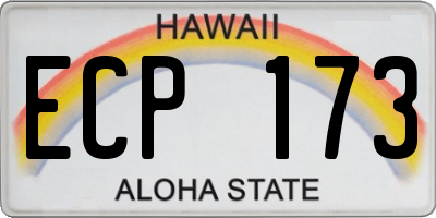 HI license plate ECP173