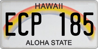 HI license plate ECP185