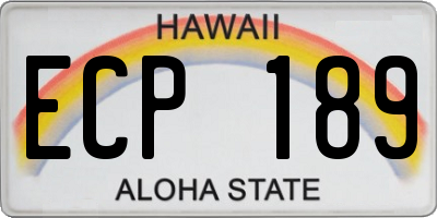 HI license plate ECP189