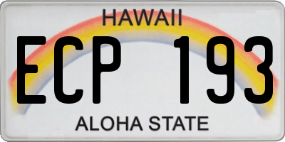 HI license plate ECP193
