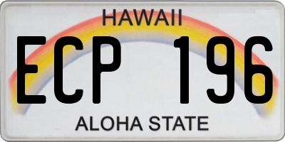 HI license plate ECP196