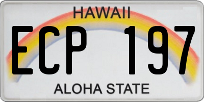 HI license plate ECP197