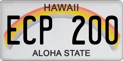 HI license plate ECP200