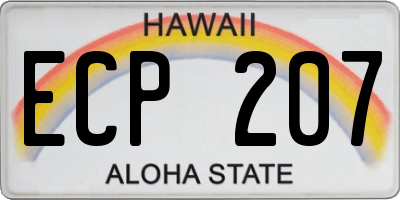 HI license plate ECP207