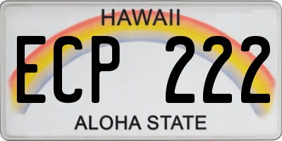 HI license plate ECP222