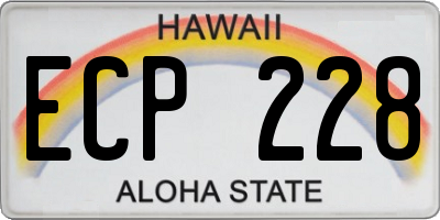 HI license plate ECP228