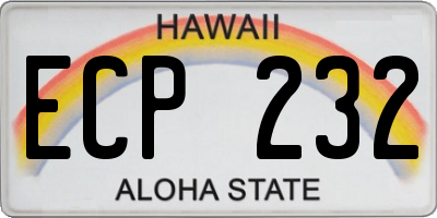 HI license plate ECP232
