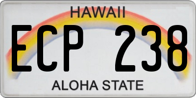 HI license plate ECP238