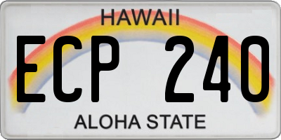 HI license plate ECP240