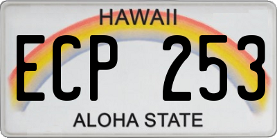 HI license plate ECP253