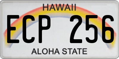 HI license plate ECP256