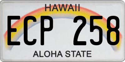 HI license plate ECP258