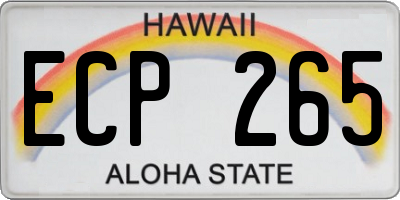 HI license plate ECP265
