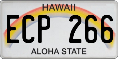 HI license plate ECP266