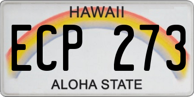 HI license plate ECP273