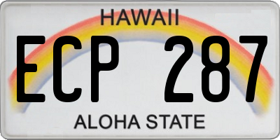 HI license plate ECP287