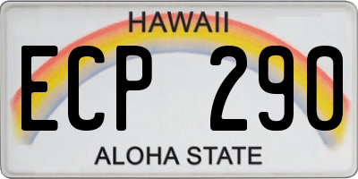 HI license plate ECP290