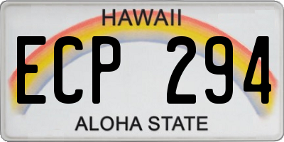 HI license plate ECP294