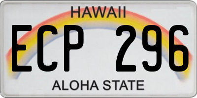 HI license plate ECP296