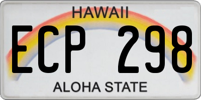 HI license plate ECP298
